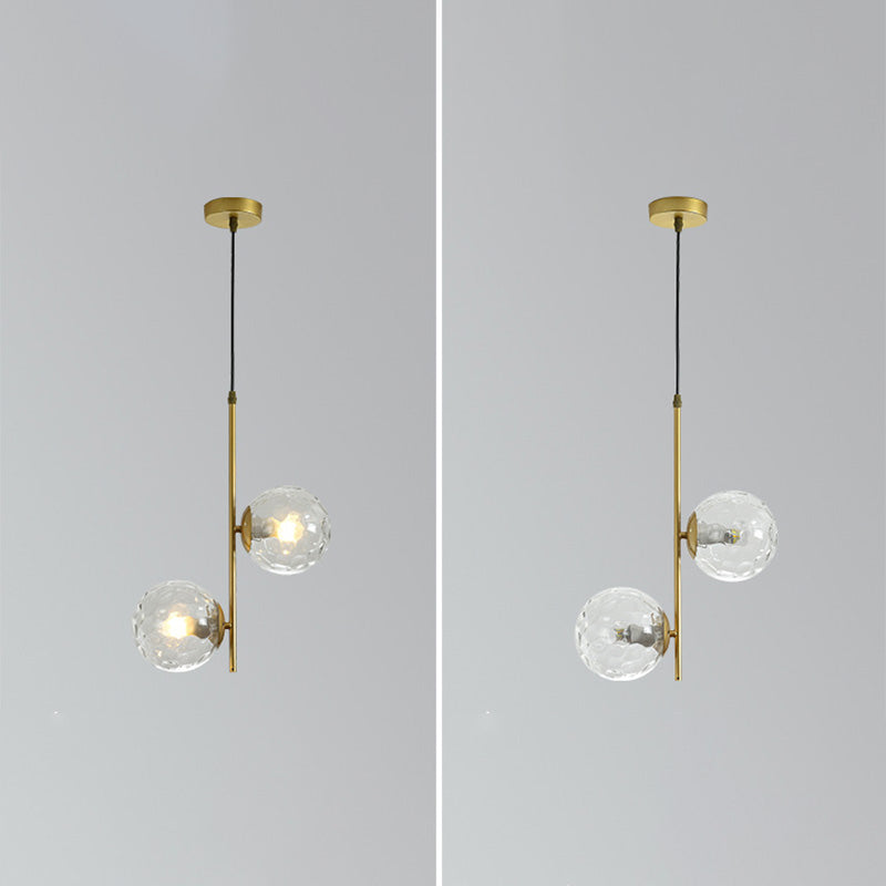 2 Lichte bolvormige tak Hangende lichten Moderne stijl Glazen hangende verlichting voor slaapkamer