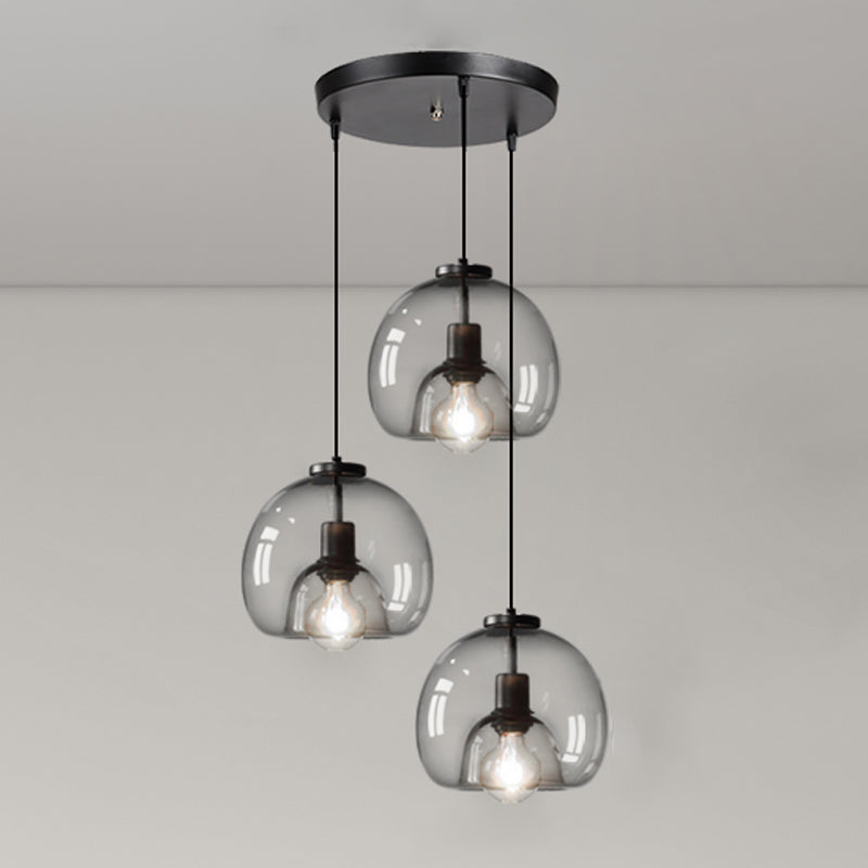 Glazen zwarthangende lamp in moderne artistieke stijl Iron Globe Hanglamp voor eetkamer