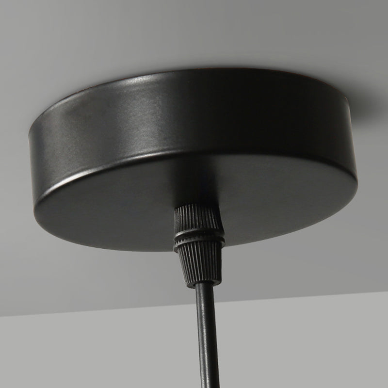 Glazen zwarthangende lamp in moderne artistieke stijl Iron Globe Hanglamp voor eetkamer