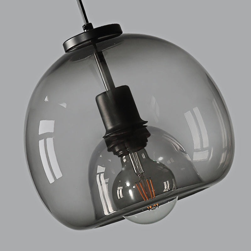 Glazen zwarthangende lamp in moderne artistieke stijl Iron Globe Hanglamp voor eetkamer