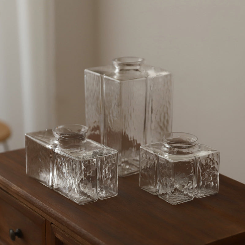 Shade cuboïde de style moderne suspendue en verre léger 1 pendentif léger pour séjour à la maison