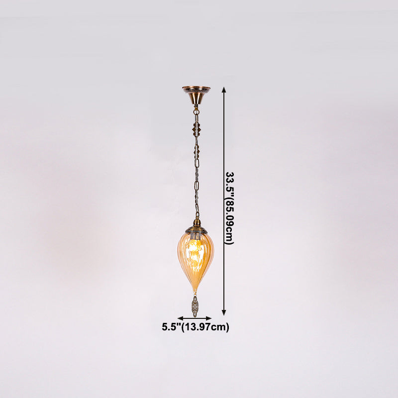 Lampada a sospensione in vetro in vetro in stile industriale in tela lacrima per soggiorno per soggiorno