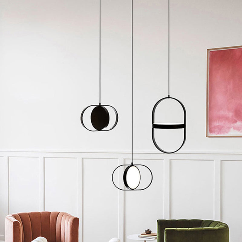 Metalen ovale tint hanglampen moderne stijl hangende montage armatuur voor slaapkamer