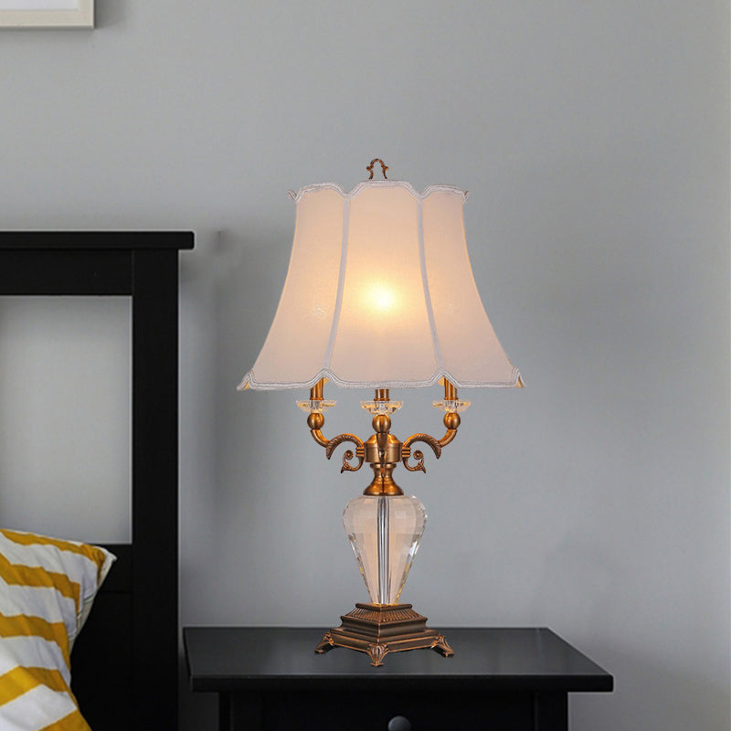 1 lampe de vie de salon de tête Lumière de lecture blanche moderne avec une nuance de tissu fustile
