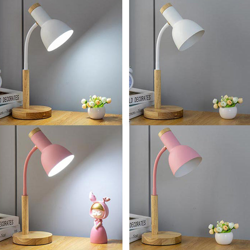 Adjustable 1 Light Cone Table Lamp Contemporary Metal Night Table Lamps