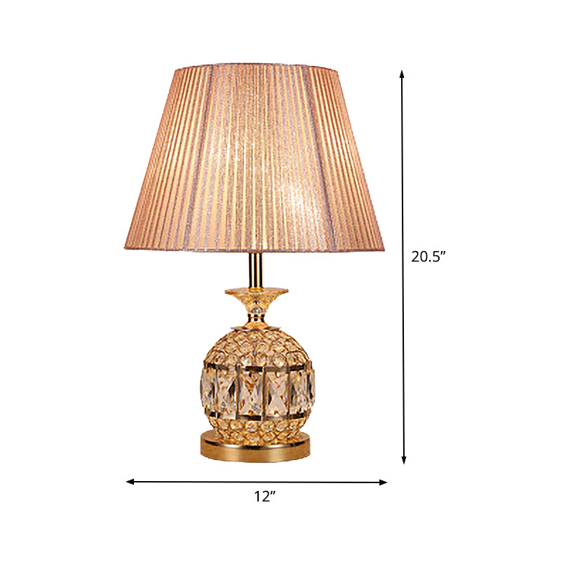 Lampada per ananas contemporanea Lampade cristallo sfaccettato 1 testa di lettura in oro