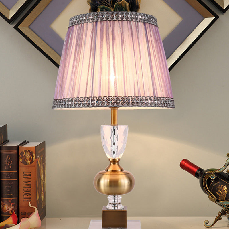 Lampe d'étude effilée Modern Fabric 1 Éclairage de tâche de l'ampoule en violet clair pour la chambre