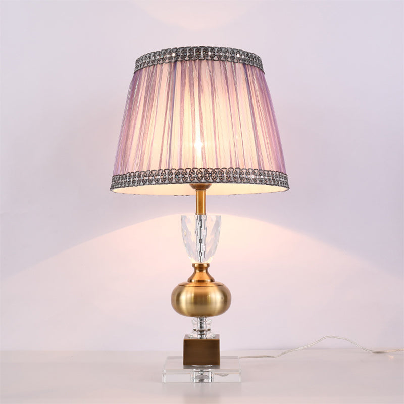 Lampe d'étude effilée Modern Fabric 1 Éclairage de tâche de l'ampoule en violet clair pour la chambre