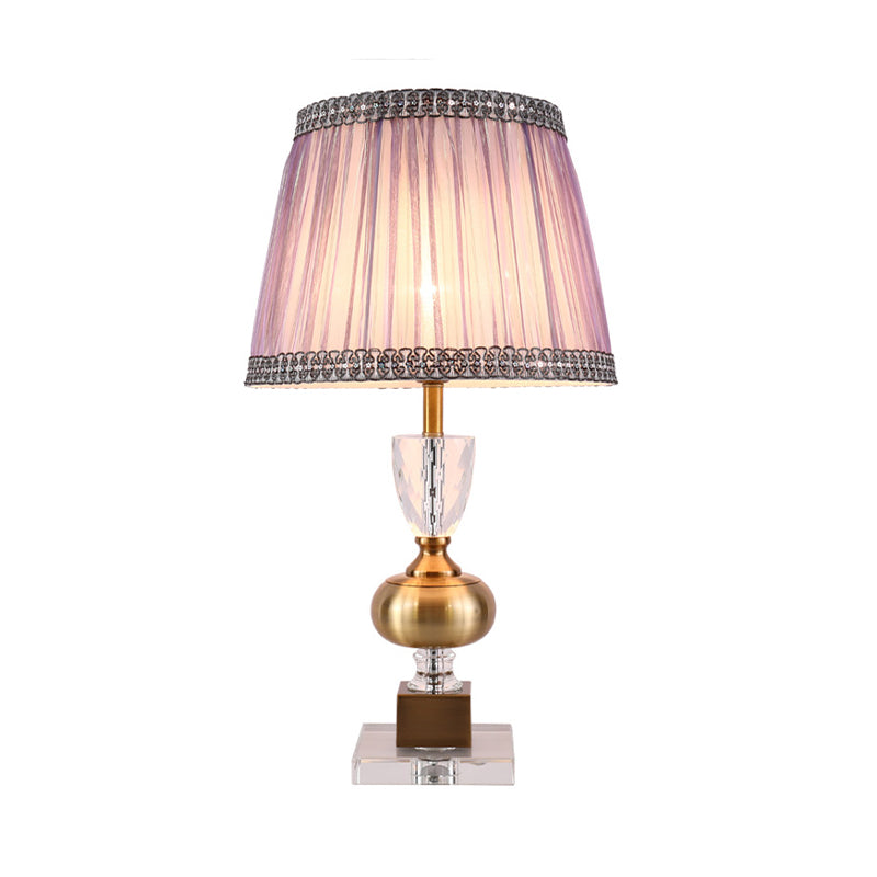 Lampe d'étude effilée Modern Fabric 1 Éclairage de tâche de l'ampoule en violet clair pour la chambre