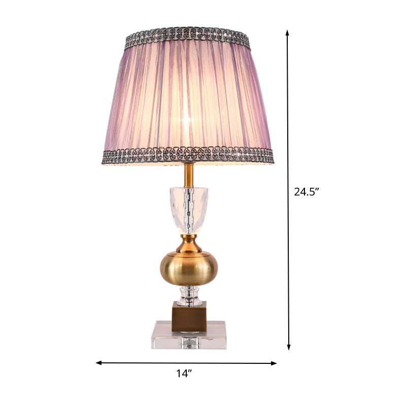 Lampe d'étude effilée Modern Fabric 1 Éclairage de tâche de l'ampoule en violet clair pour la chambre