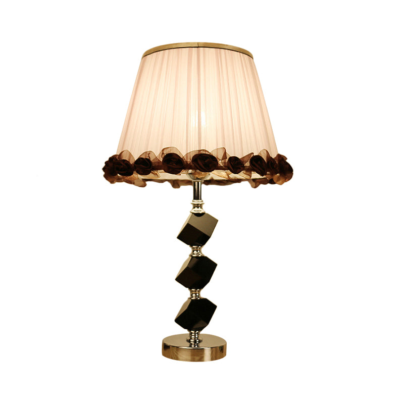 Luce notturna di cono cristallino sfaccettato moderno illuminazione da tavolo a 1 luci in rosa per soggiorno