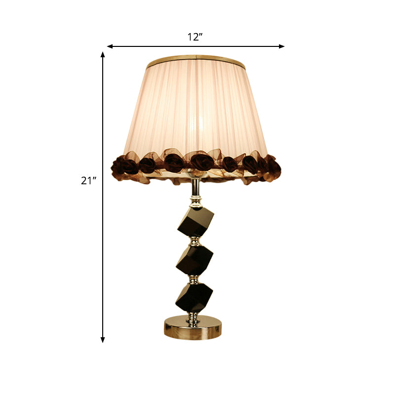 Luce notturna di cono cristallino sfaccettato moderno illuminazione da tavolo a 1 luci in rosa per soggiorno