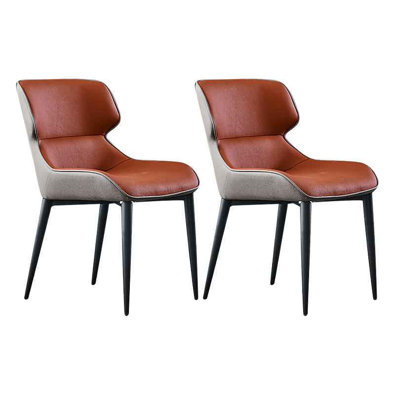 Sillas de comedor tapizadas para el hogar, sillas laterales con patas de metal (juego de 2)