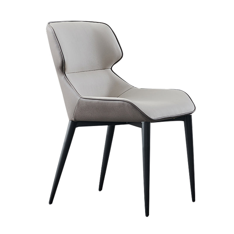 Sillas de comedor tapizadas para el hogar, sillas laterales con patas de metal (juego de 2)