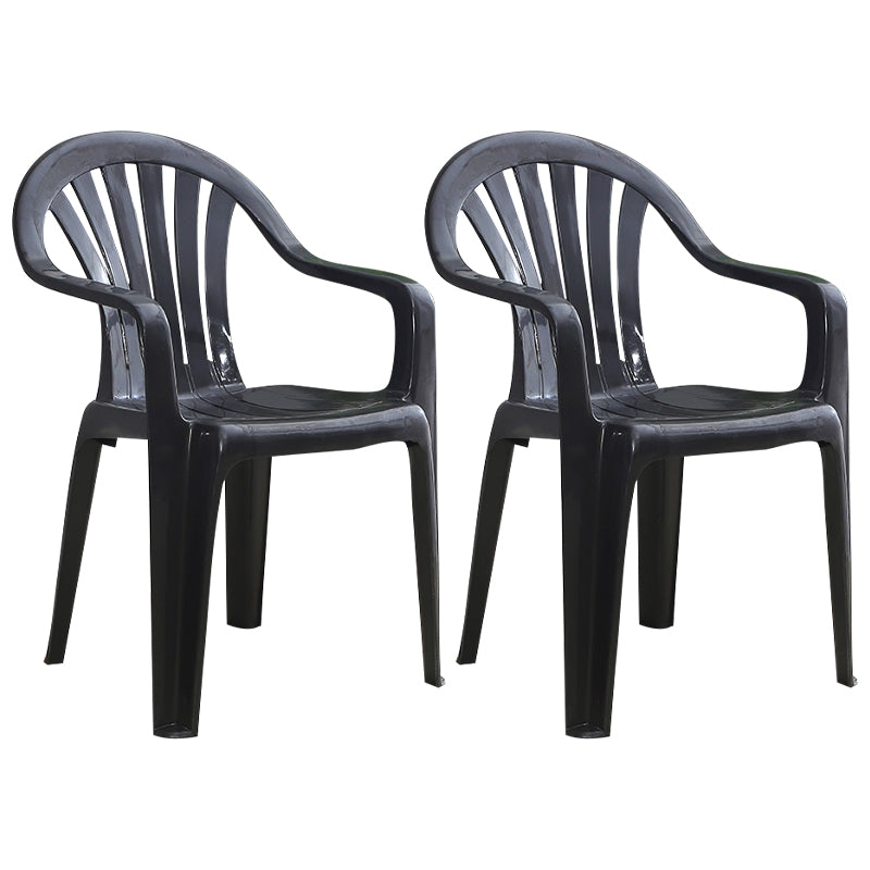 Silla lateral de plástico contemporánea con respaldo Windsor, silla lateral apilable para uso doméstico