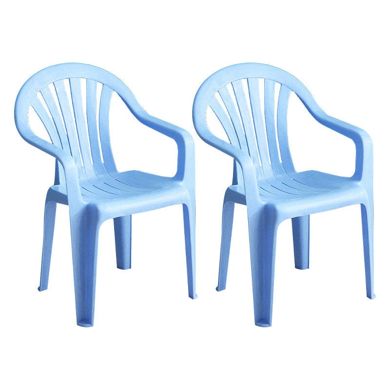 Silla lateral de plástico contemporánea con respaldo Windsor, silla lateral apilable para uso doméstico