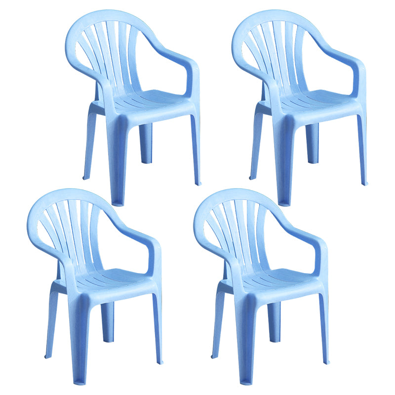 Silla lateral de plástico contemporánea con respaldo Windsor, silla lateral apilable para uso doméstico