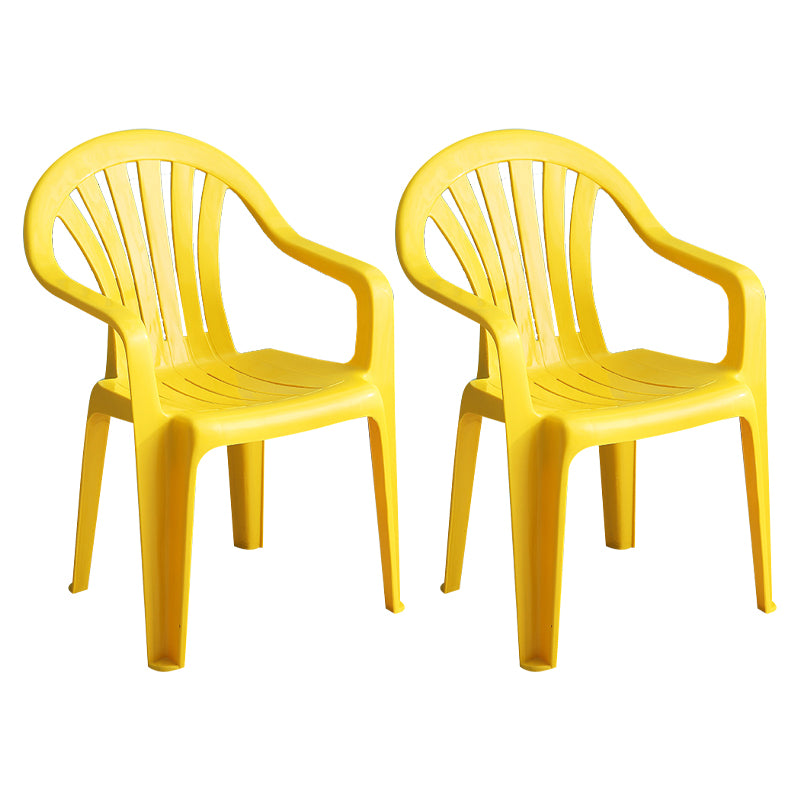 Silla lateral de plástico contemporánea con respaldo Windsor, silla lateral apilable para uso doméstico