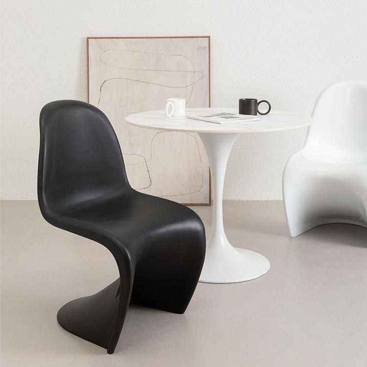 Scandinavian Style Plastic Chair Set Dining Room Solid Back Side Chairs