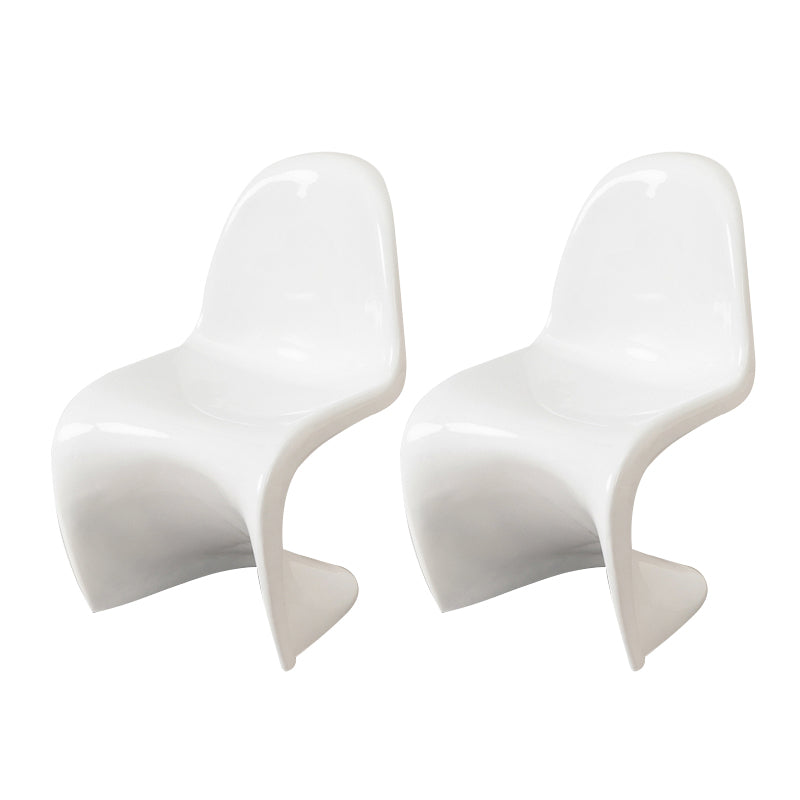 Scandinavian Style Plastic Chair Set Dining Room Solid Back Side Chairs