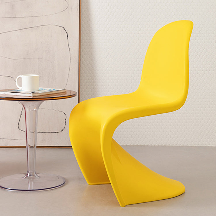 Scandinavian Style Plastic Chair Set Dining Room Solid Back Side Chairs