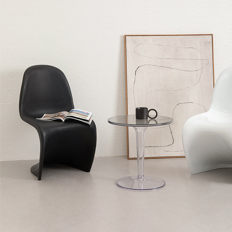 Scandinavian Style Plastic Chair Set Dining Room Solid Back Side Chairs