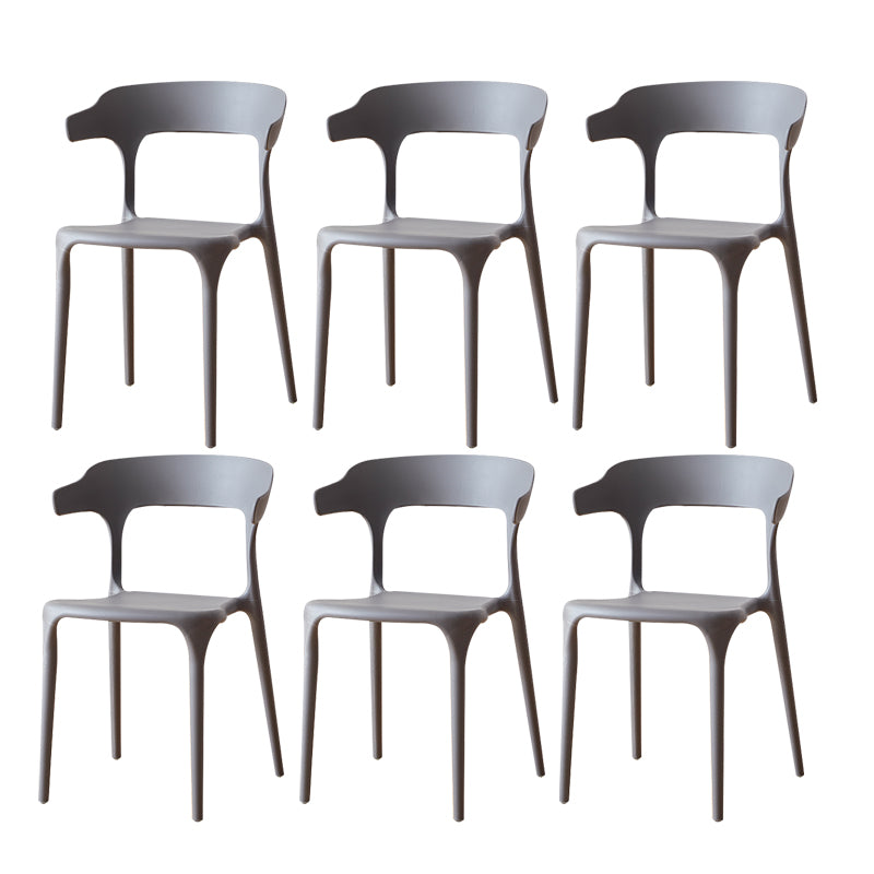 Sillas de comedor plásticas escandinavas sin brazos apilables que cenan la silla lateral