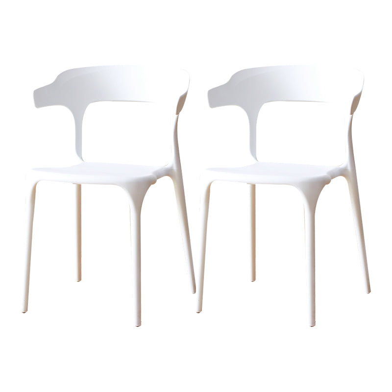 Sillas de comedor plásticas escandinavas sin brazos apilables que cenan la silla lateral