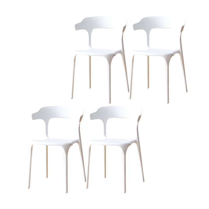 Sillas de comedor plásticas escandinavas sin brazos apilables que cenan la silla lateral