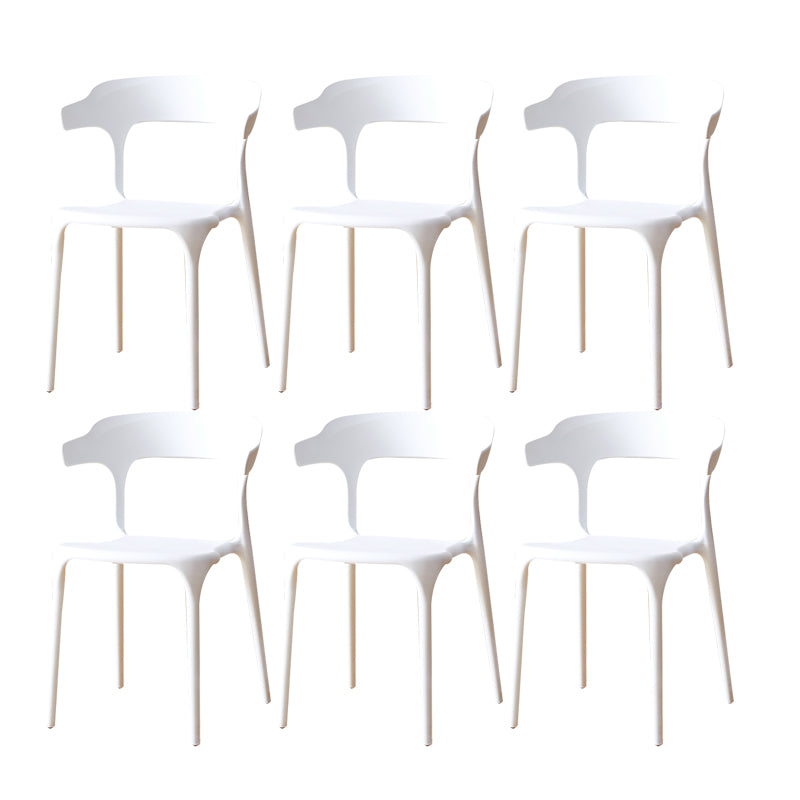 Sillas de comedor plásticas escandinavas sin brazos apilables que cenan la silla lateral