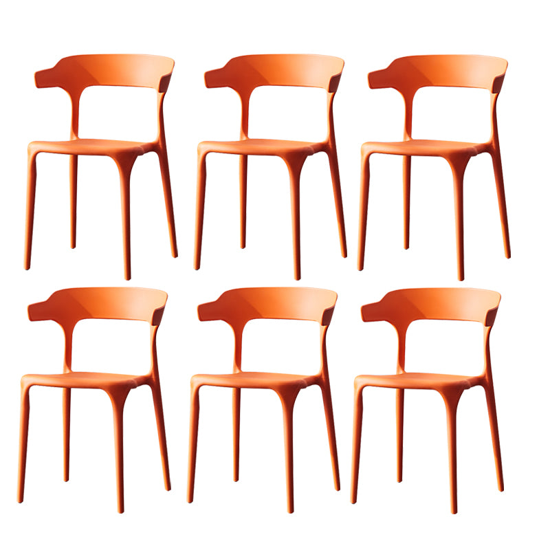 Sillas de comedor plásticas escandinavas sin brazos apilables que cenan la silla lateral