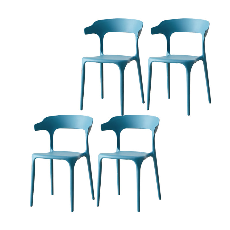 Sillas de comedor plásticas escandinavas sin brazos apilables que cenan la silla lateral