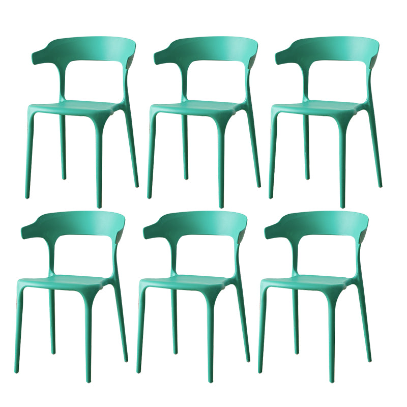 Sillas de comedor plásticas escandinavas sin brazos apilables que cenan la silla lateral