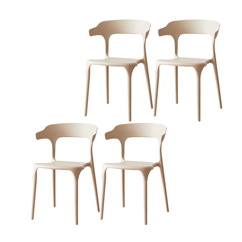 Sillas de comedor plásticas escandinavas sin brazos apilables que cenan la silla lateral