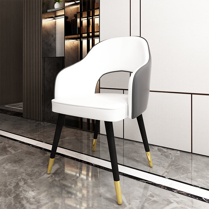 Sillas de comedor de estilo nórdico, sillas laterales con brazos y patas de metal para cocina