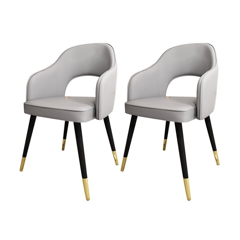 Sillas de comedor de estilo nórdico, sillas laterales con brazos y patas de metal para cocina