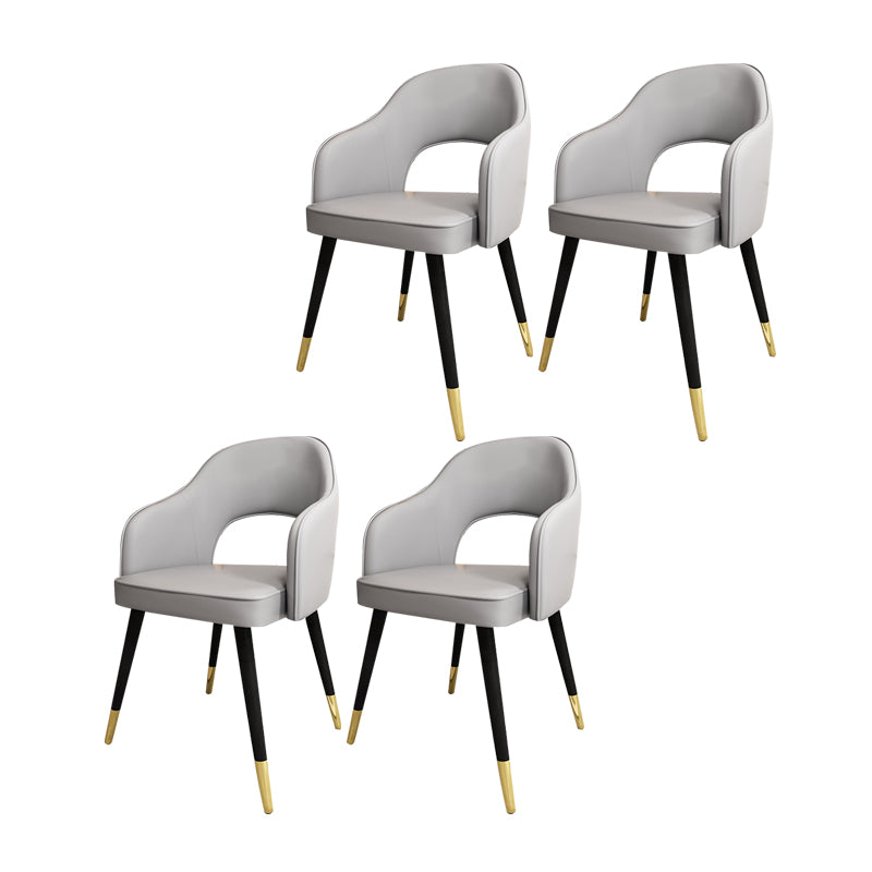 Sillas de comedor de estilo nórdico, sillas laterales con brazos y patas de metal para cocina