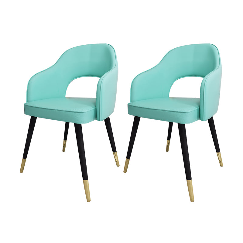 Sillas de comedor de estilo nórdico, sillas laterales con brazos y patas de metal para cocina