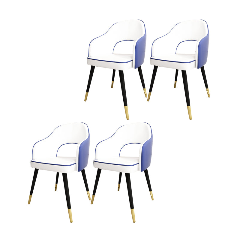 Sillas de comedor de estilo nórdico, sillas laterales con brazos y patas de metal para cocina