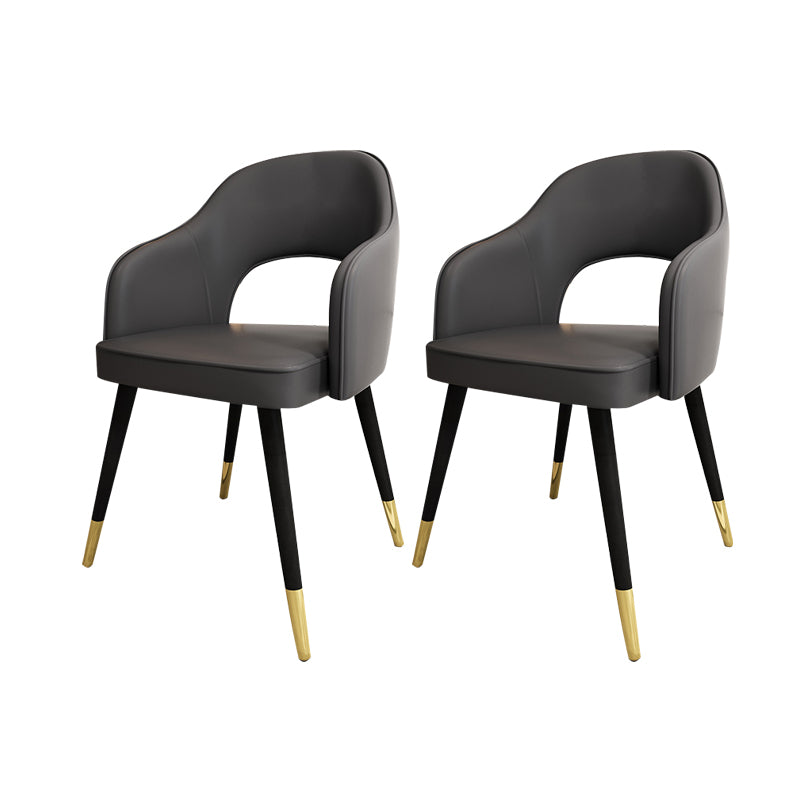 Sillas de comedor de estilo nórdico, sillas laterales con brazos y patas de metal para cocina
