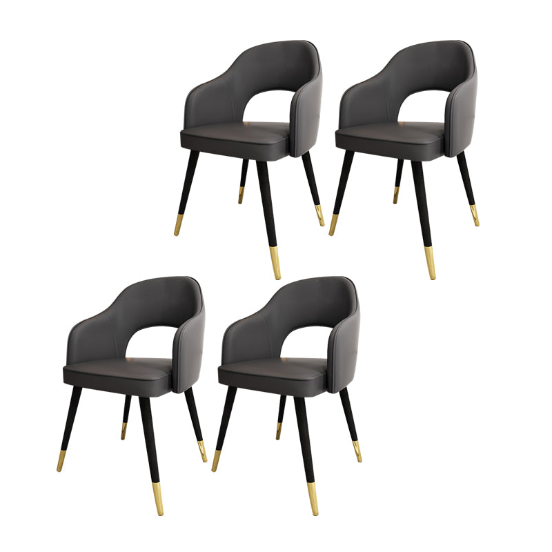 Sillas de comedor de estilo nórdico, sillas laterales con brazos y patas de metal para cocina