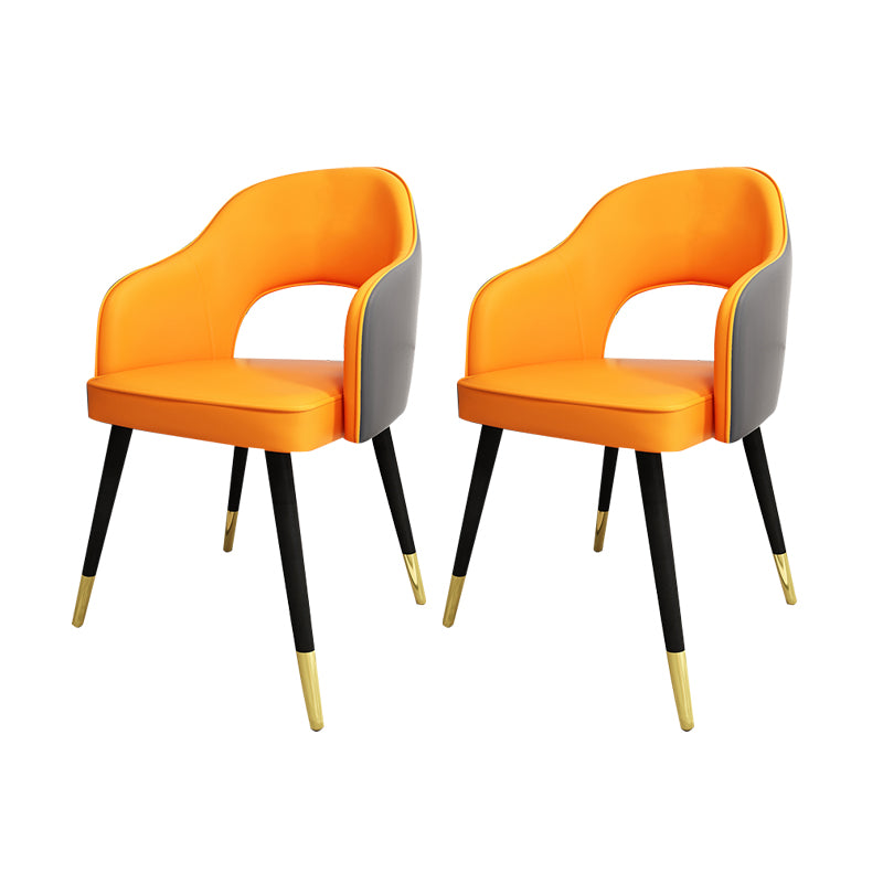 Sillas de comedor de estilo nórdico, sillas laterales con brazos y patas de metal para cocina