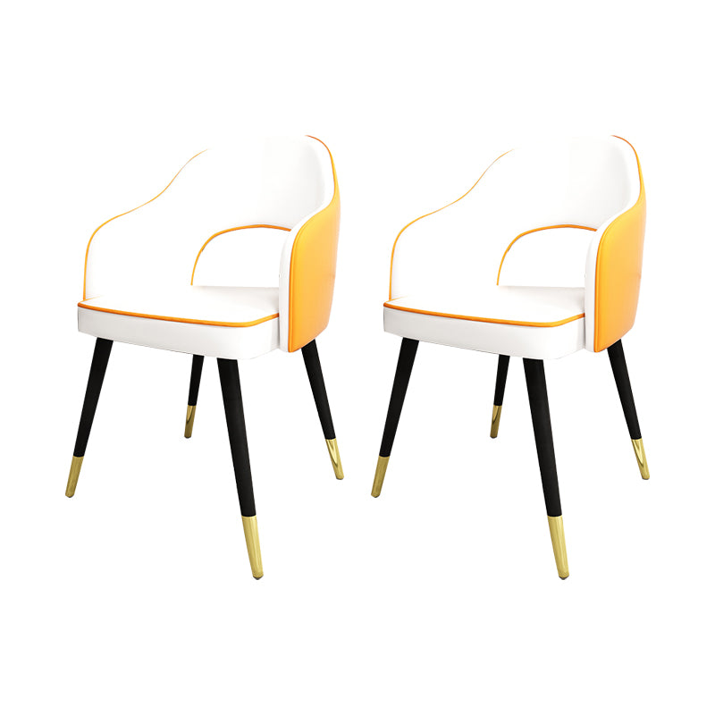 Sillas de comedor de estilo nórdico, sillas laterales con brazos y patas de metal para cocina