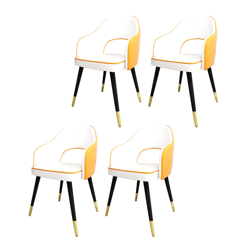 Sillas de comedor de estilo nórdico, sillas laterales con brazos y patas de metal para cocina