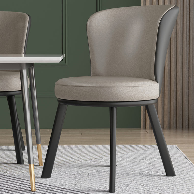 Eigentijdse stijl eetkamerstoelen keuken matte afwerking eetstoelen met metalen benen