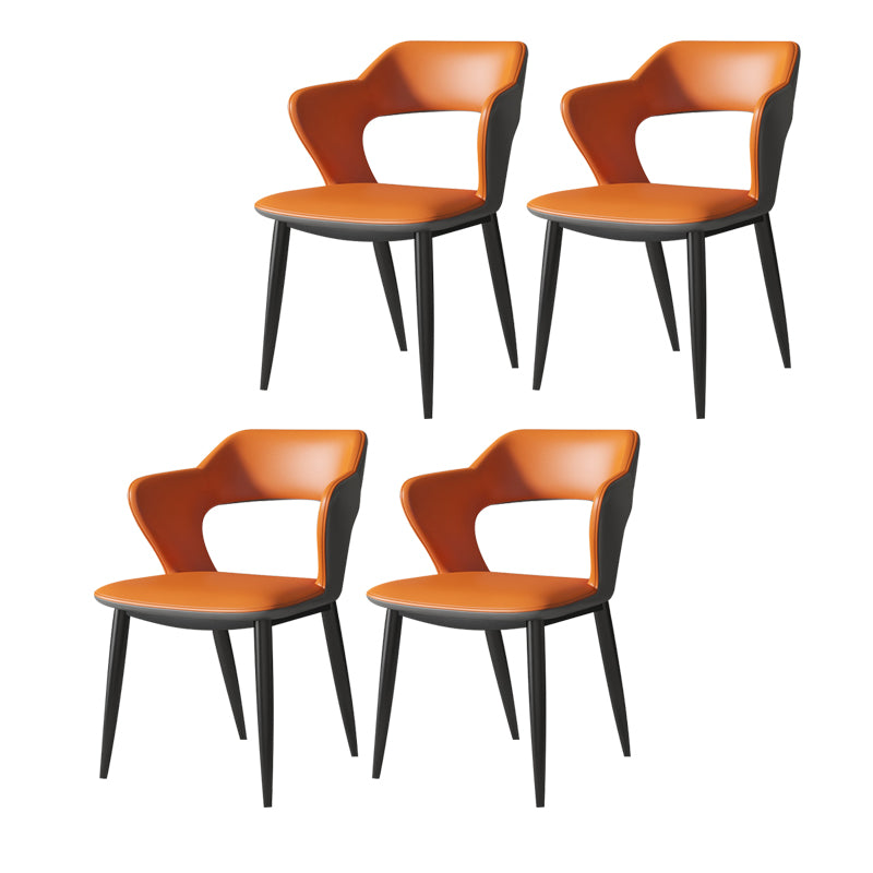 Chaises de salle à manger en métal de style moderne, chaise latérale à bras arrière ouvert pour la cuisine