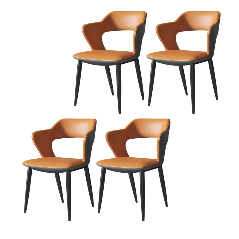 Chaises de salle à manger en métal de style moderne, chaise latérale à bras arrière ouvert pour la cuisine