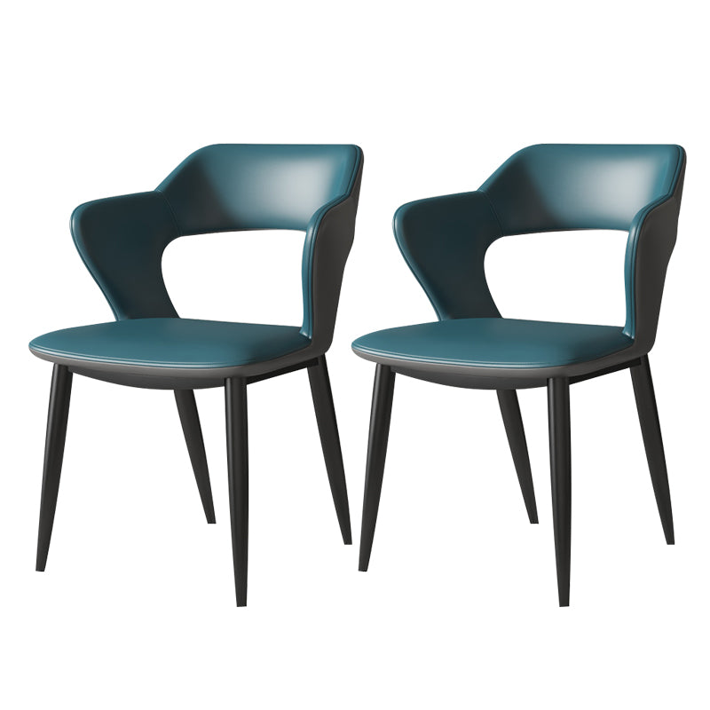 Chaises de salle à manger en métal de style moderne, chaise latérale à bras arrière ouvert pour la cuisine