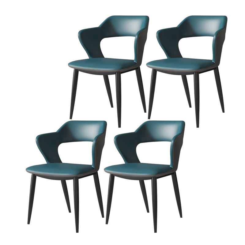 Chaises de salle à manger en métal de style moderne, chaise latérale à bras arrière ouvert pour la cuisine