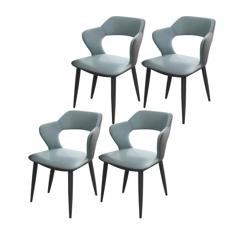 Chaises de salle à manger en métal de style moderne, chaise latérale à bras arrière ouvert pour la cuisine
